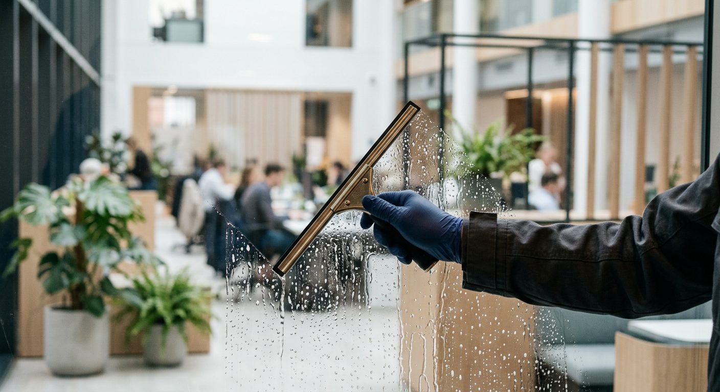 Abzieher auf einer sauberen Glasfläche